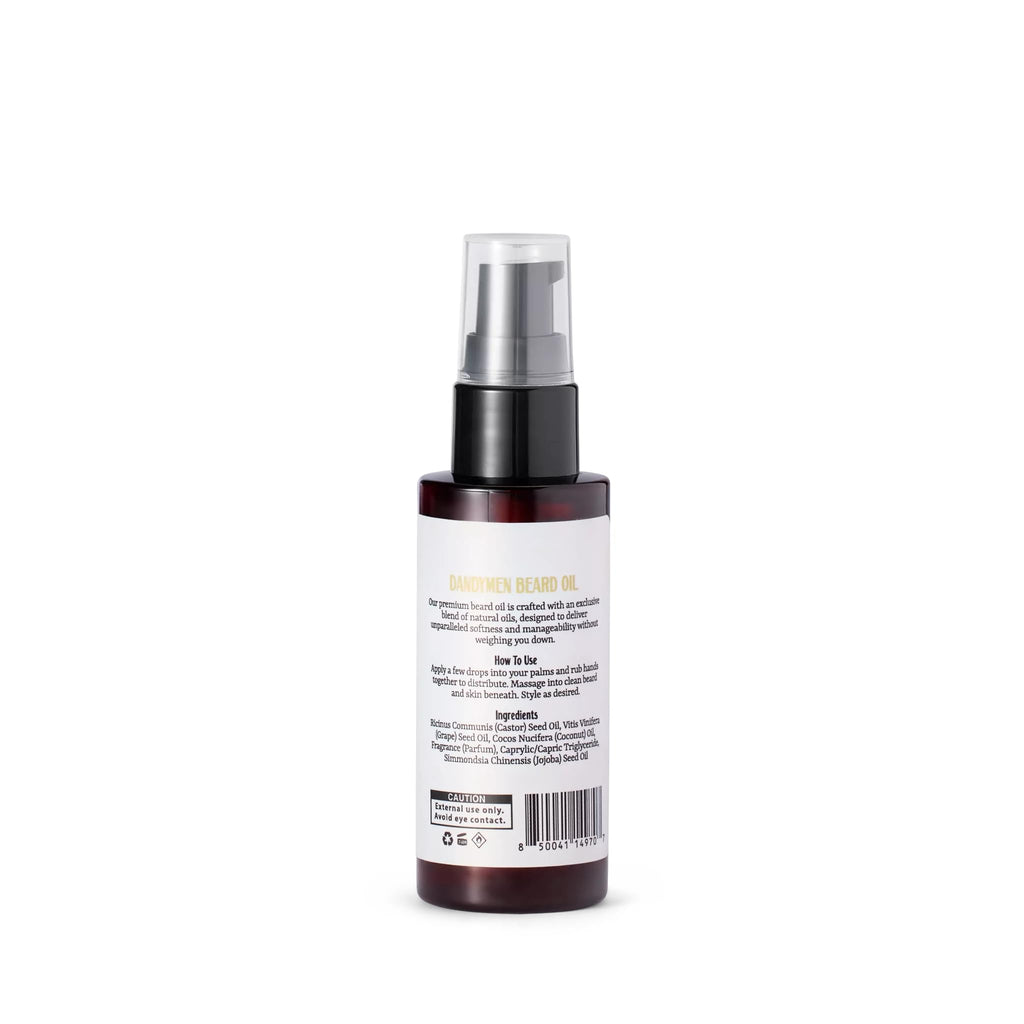 DandyMen Beard Oil for Men – Hydrating Beard Conditioner & Softener with Sweet Almond & Argan Oils – 2 oz, Obsidian Cardamom