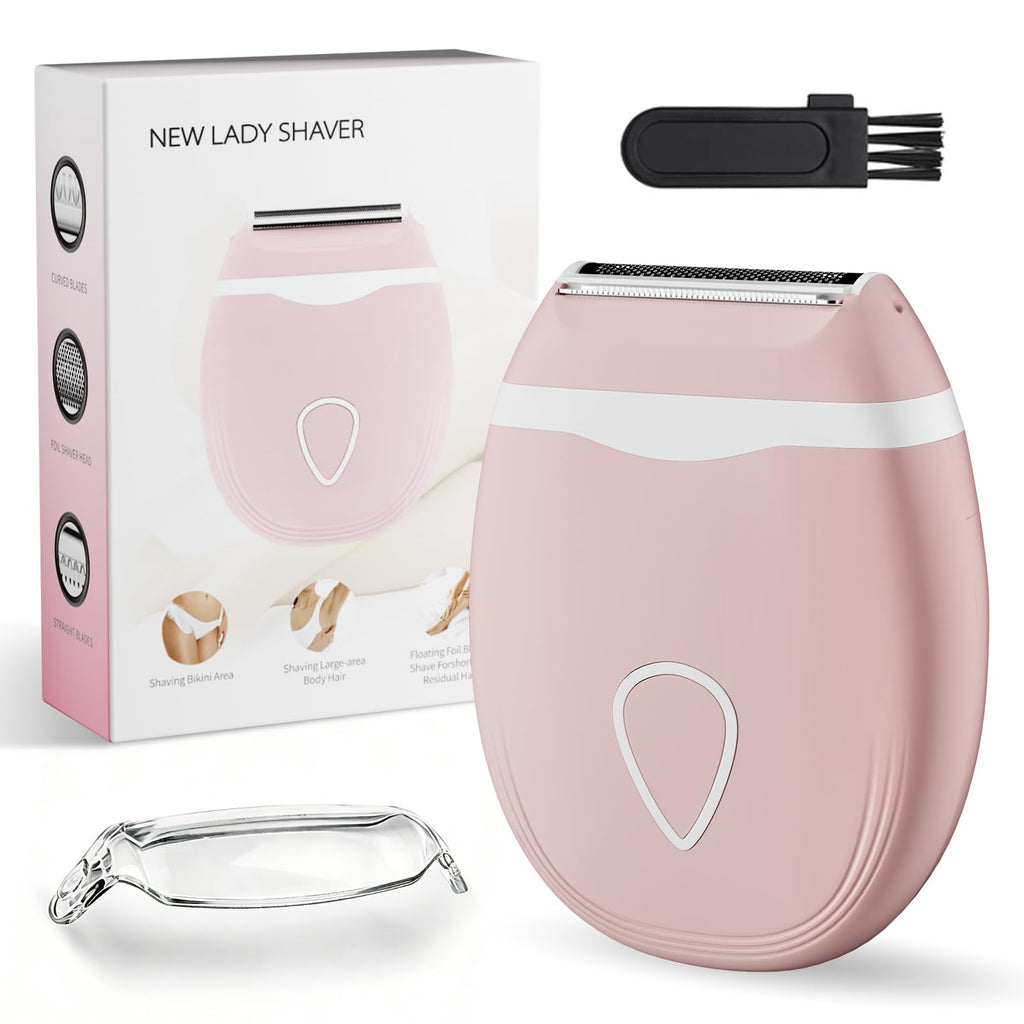 2026 Upgraded Electric Razors for Women - Cordless Portable Foil Shaver & Full Body Trimmer for Bikini Line, Underarms, Legs, Arms & Sensitive Skin - Mini Hair Remover for Home & Travel,Teens (Peach)