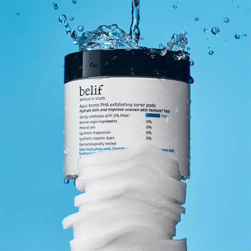 belif PHA 2% Toner Pads – Gentle Exfoliating Facial Polish for Pore Care, Hydrating & Soothing with Panthenol & Cica, Ideal for Sensitive Skin, Korean Skincare (70 Count) (70 Pads, New Formula)