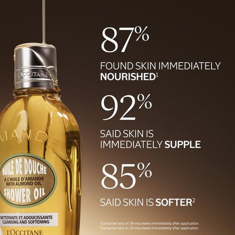 L'OCCITANE Almond Shower Oil - Cleansing & Softening Body Wash | Nourishing Milky Lather
