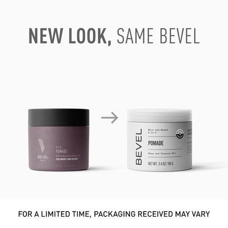 Bevel Beard Balm & Hair Pomade - Moisture Locking Coconut Oil & Shea Butter Formula, 3.4 Oz