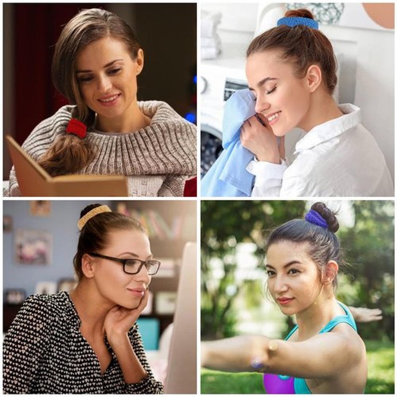 Dizila 36 Pieces Super Stretchy Knit Cloth Hair Ties Scrunchies Ponytail Holders Wool Loop Hair Elastics Accessories for Women Girls Teens Kids