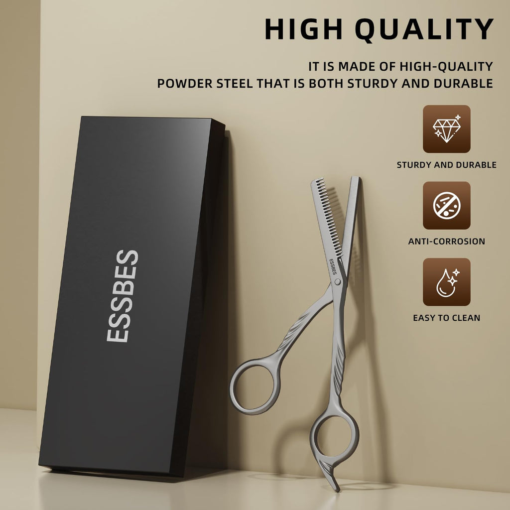 ESSBES Beard Scissors with comb small mustache trimming eyebrow grooming kit