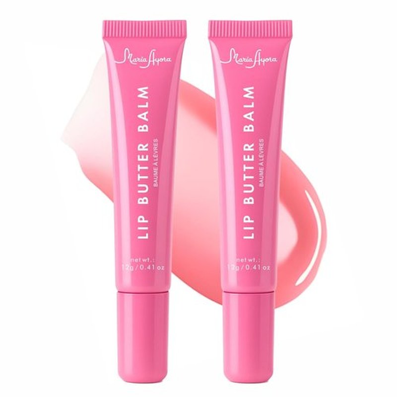 Skiennix Deep Hydrating Lip Butter Balm - Glossy Finish Lip Treatment with Shea Butter & Vitamin E - 2 Pack (Sheer Pink & Unscented)