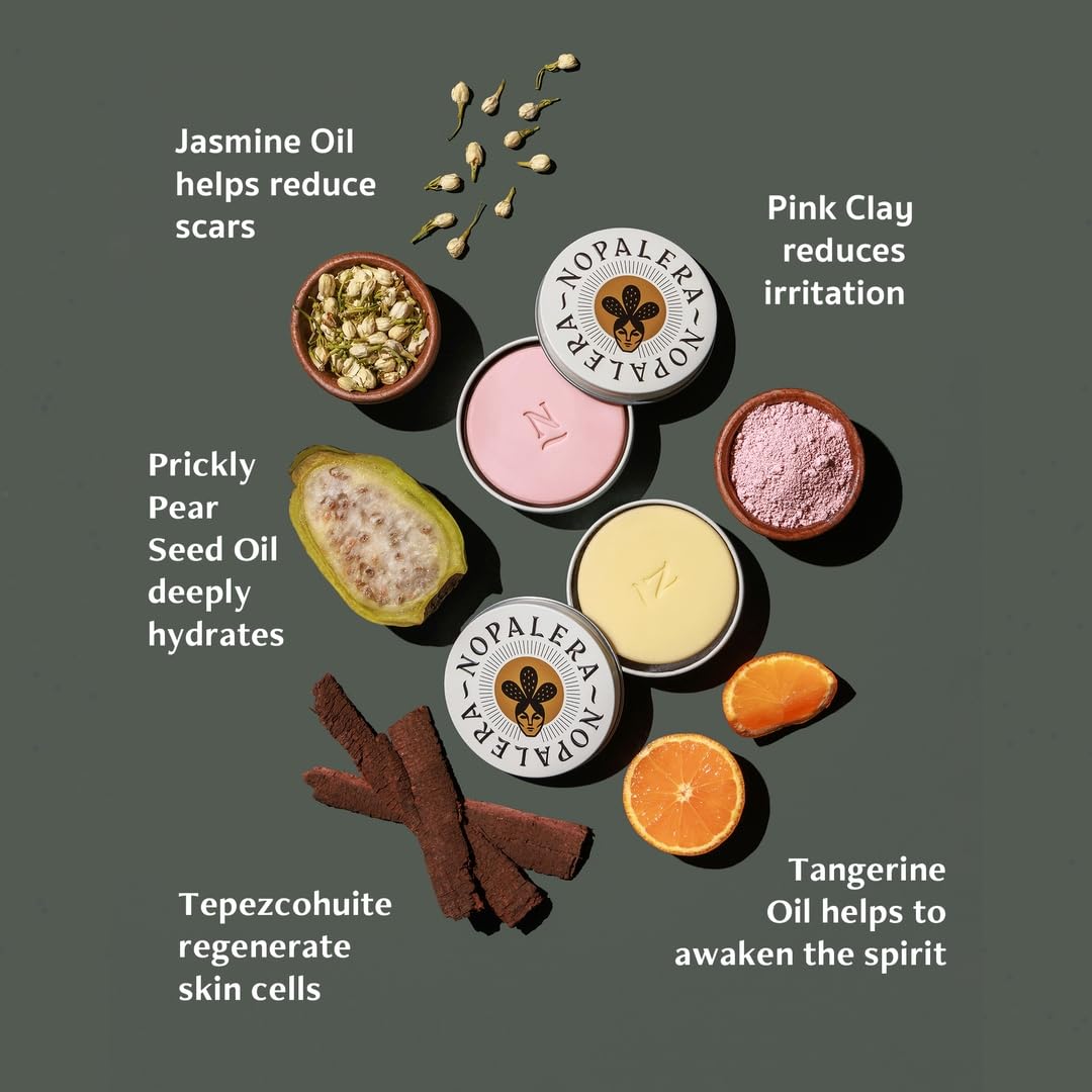 Nopalera Botanical Lotion Bar - Plant-Based Cactus Moisturizer with Prickly Pear Oil & Tangerine Oil, Deeply Moisturizing, Vegan, Natural Citrus Fragrance, 2.2 oz.