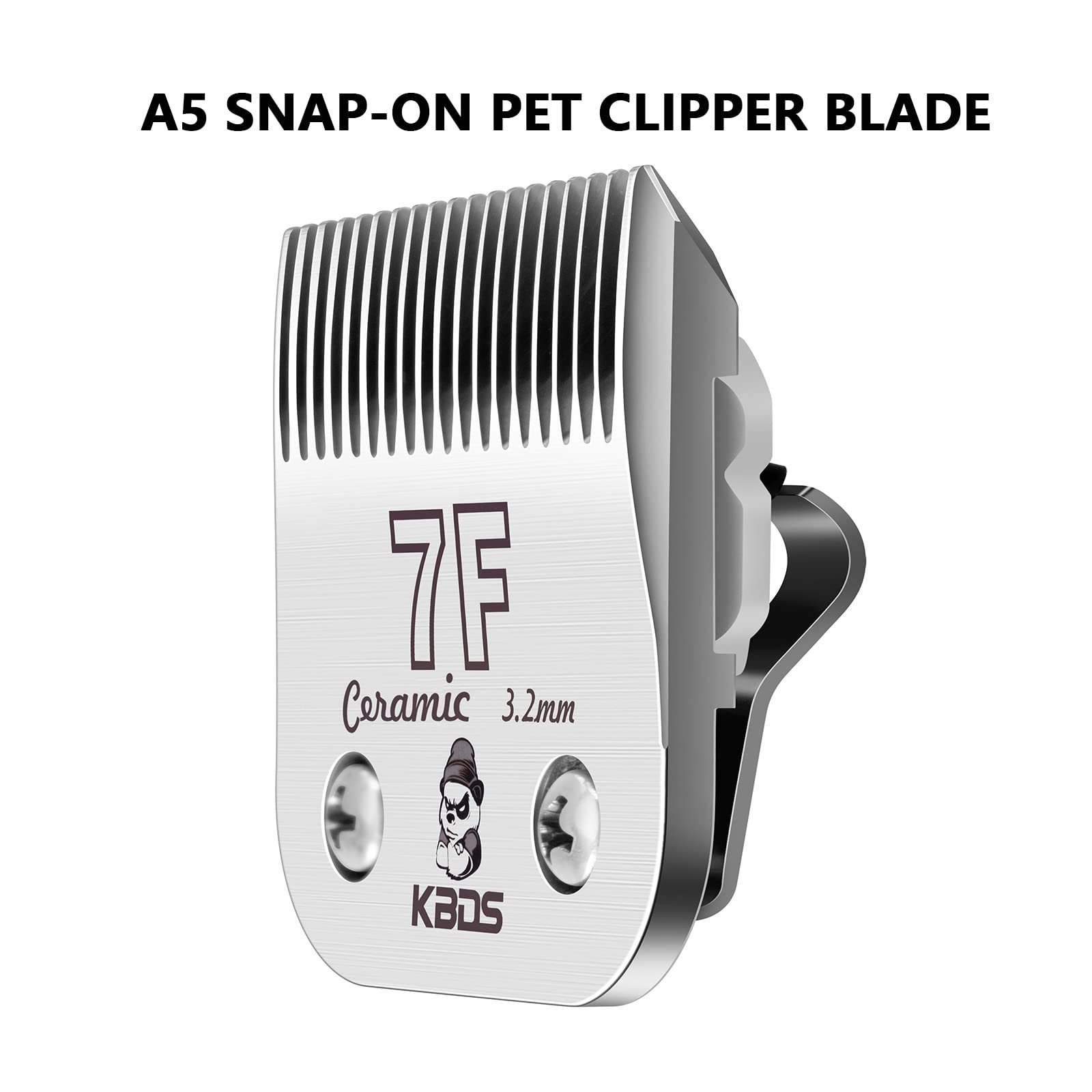 KBDS Detachable Ceramic Pet Clipper Blades,Size-7F,Compatible with Most Andis,Oster,Wahl A5 Clippers,Made of Ceramic Blade Cutter and Carbon Steel Blade,1/8'' Inch 3.2mm Cut Length, 7F Blade