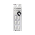 KISS imPRESS Press-On Nails - No Glue, Frosting White, Short Squoval Shape | 30 Nails + Accessories
