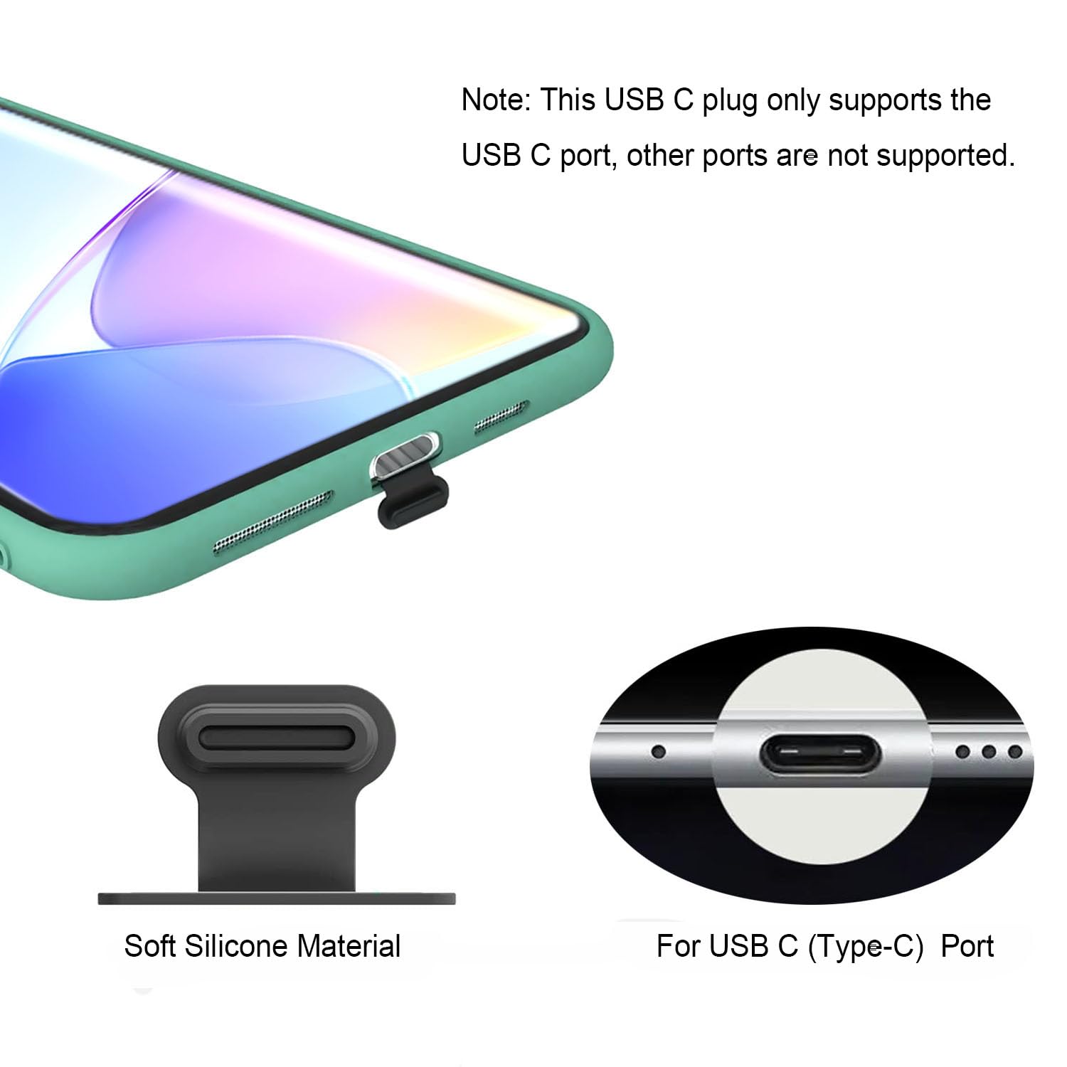 8PCS USB Type C Anti Dust Plugs Cover, C-Type Port Dust Plug, USB C Dust Cover, Anti-Lost USB C Charging Port Dust Covers Protectors for iPhone 15 16 17 Plus/Pro/Max, with Speaker Mesh Cover