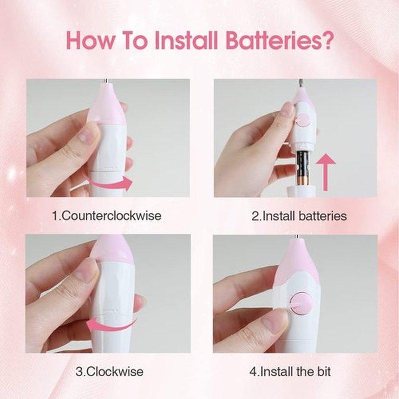 TOUCHBeauty Electric Nail File Drill with 5pcs Nail Bits for Natural Nails, Manicure Pedicure Set with UV Light Stand, Nail Buffer Drill Polisher Fingernails Toenails Care Set, Pink