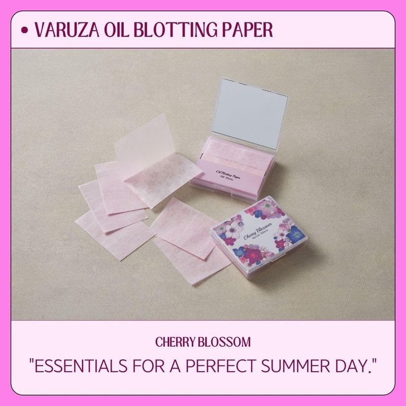 [600 Counts Refills Only] Cherry Blossom Natural Oil Blotting Sheets for Face with Mirror Case and Refills