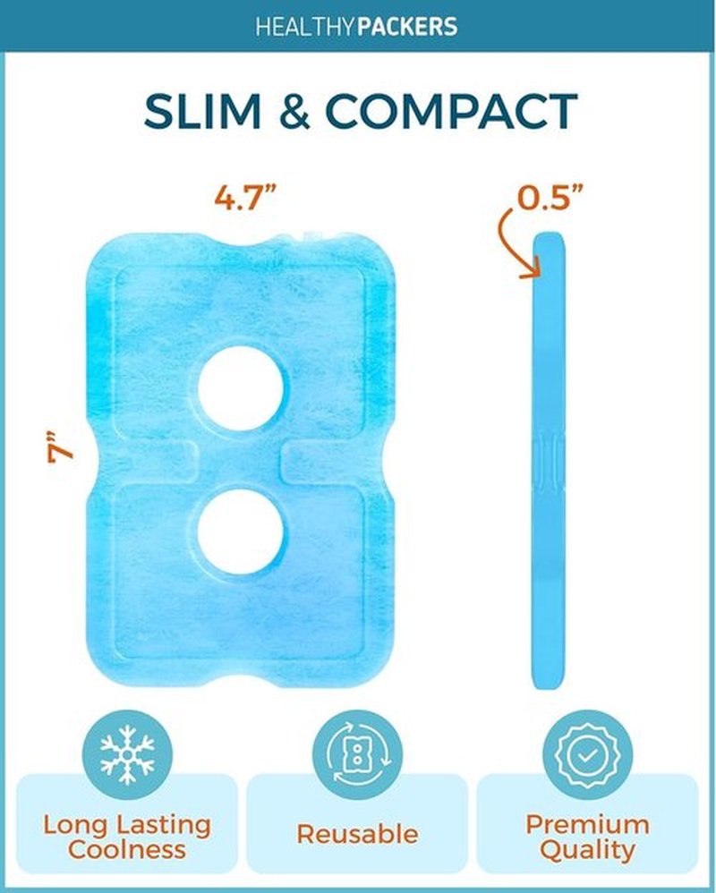 Healthy Packers Ice Packs - Long-Lasting Reusable Freezer Packs for Lunch Boxes & Coolers | Ideal for Beach, Camping & Fishing