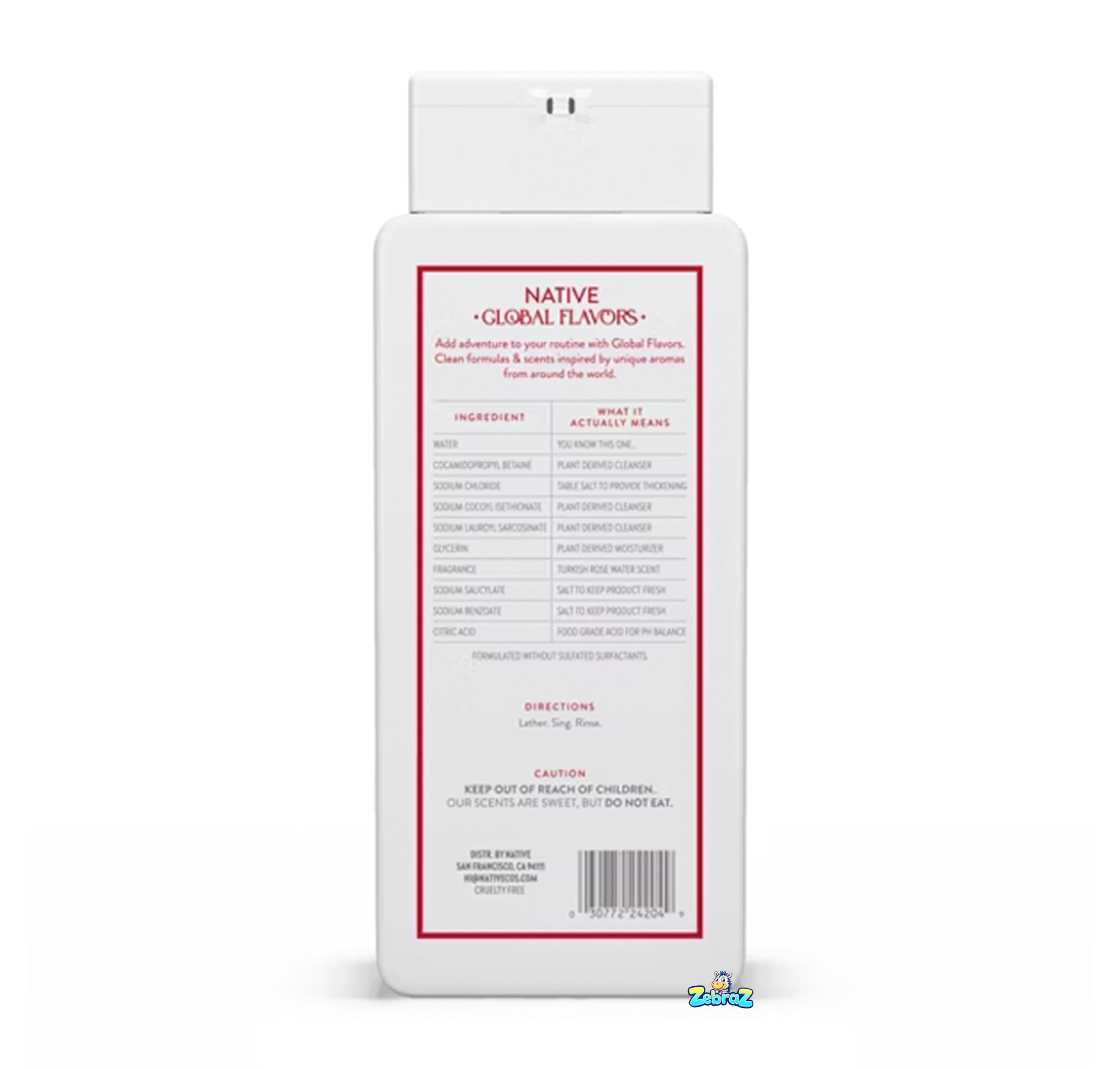 Native - Passport Limited Edition Global Flavors Sulfate-Free Body Wash - Turkish Rose Water - 18 fl oz - Pack Of 02