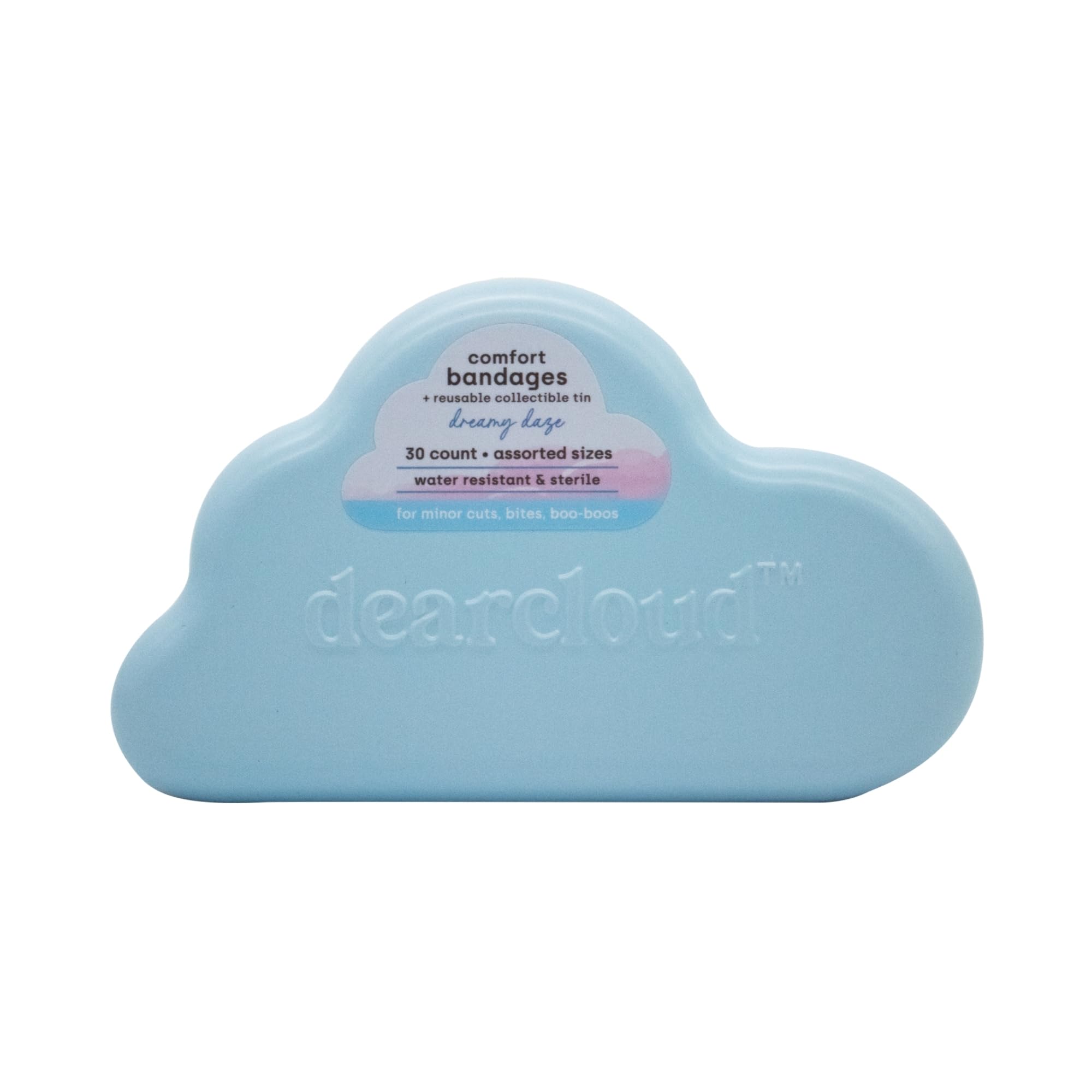 dearcloud Comfort Bandages 30ct – Waterproof + Tin (Dreamy Daze)