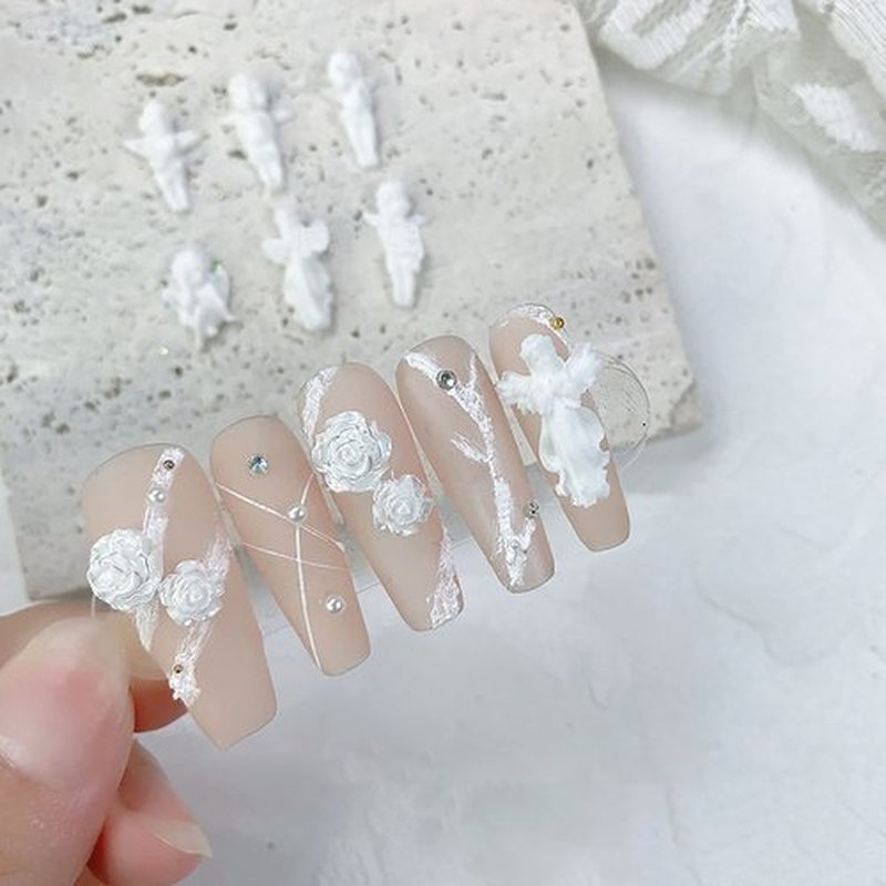 Angel Nail Art Decorations - 32Pcs 5D Love Cupid Resin Designs, Three-Dimensional Acrylic Nails Charms for Women Girls Manicure Art, DIY Jewelry Rhinestone Making Craft Supplies