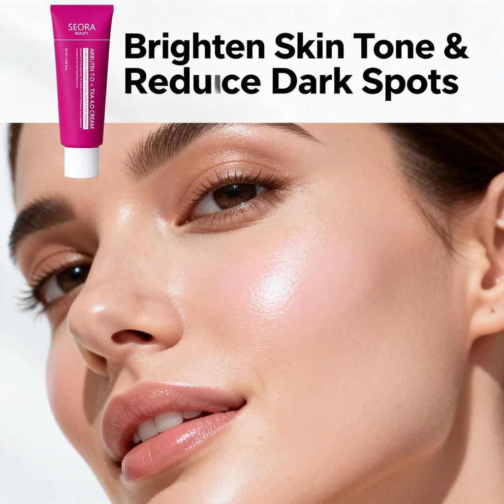 Seora Beauty Korean Brightening arbutin Cream for Dark Spot And Uneven Skin Tone, Hydrating Face Moisturizer 1.69 fl oz (2 Pack)