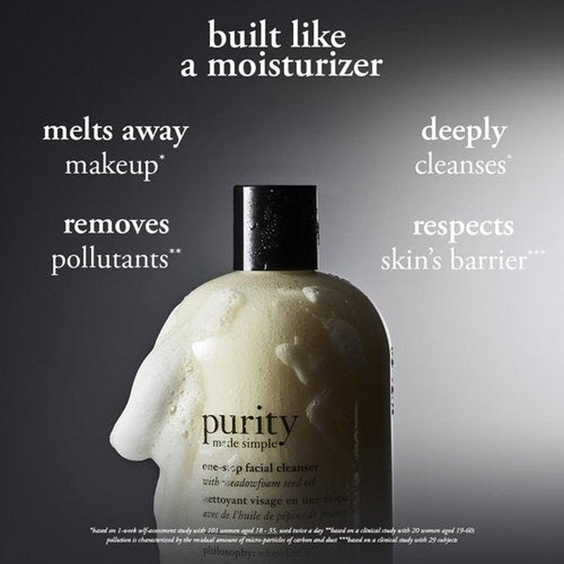 Philosophy Purity Made Simple Facial Cleanser - Gently Cleanses & Removes Makeup with Meadowfoam Seed Oil | Paraben-Free
