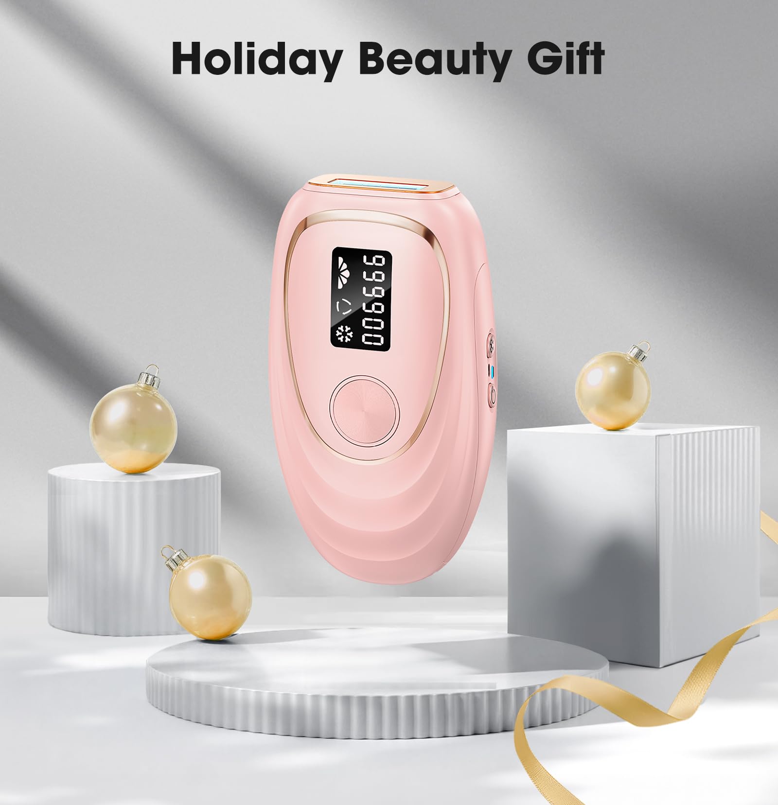 Oreeth Laser Hair Removal Device for Women & Men, At-Home IPL Hair Removal Laser with 45°F Ice-Cooling for Painless & Long-Lasting Results, Permanent Hair Removal for Full Body, Light Pink