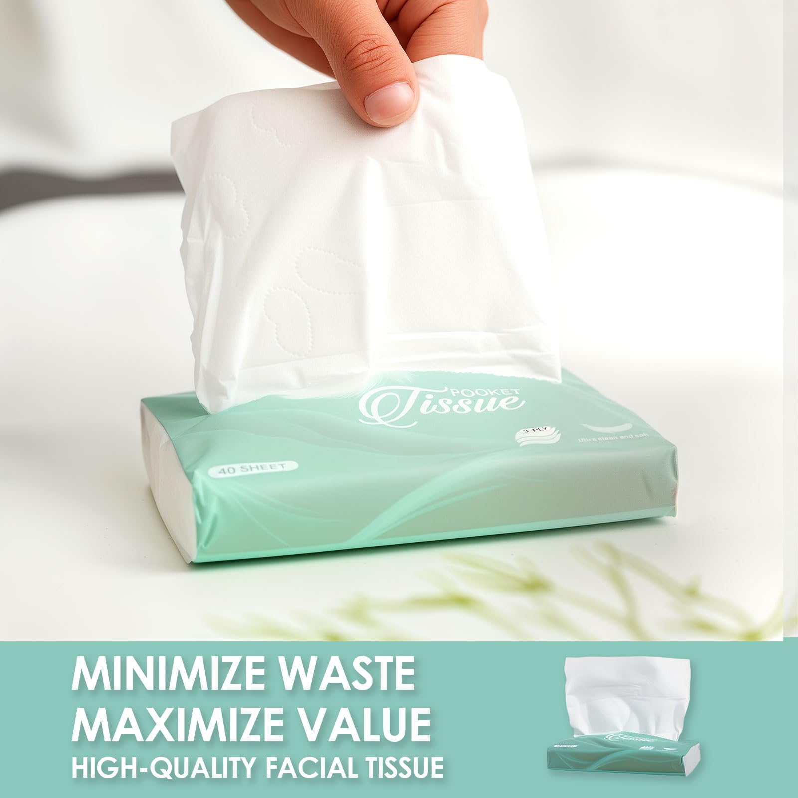 Pocket Tissues Travel Packs 480 Sheets with 3 Ply Facial Tissues Refills for Purse, Car, Traveling, and Camping,ultra clean and soft