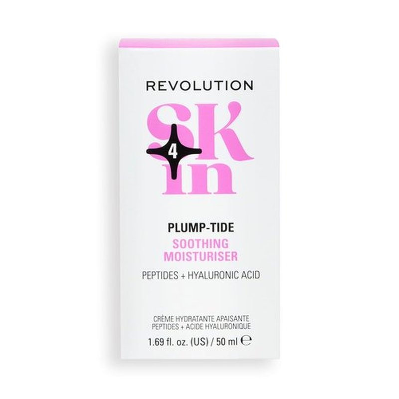 Revolution Skin Plump-Tide Peptide Moisturizer - Calming Face Cream with Hyaluronic Acid | Vegan, 1.69 fl oz