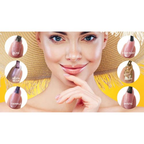 Cuccio Glaze Soak-Off Gel Nail Polish Topper - Goldy (Gold Speckle Glitter) - LED/UV Cured Glitter Top Coat, 0.50 oz