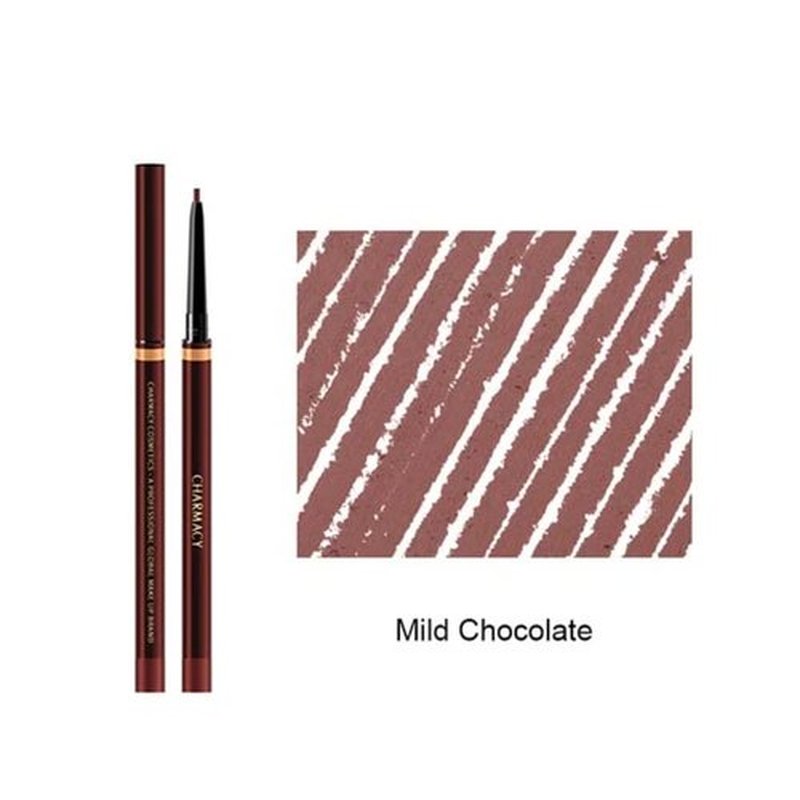CHARMACY Twist Up Lip Liner Pencil - Waterproof & Smudge-Proof | High Pigment Creamy Formula | Universal Shades #03