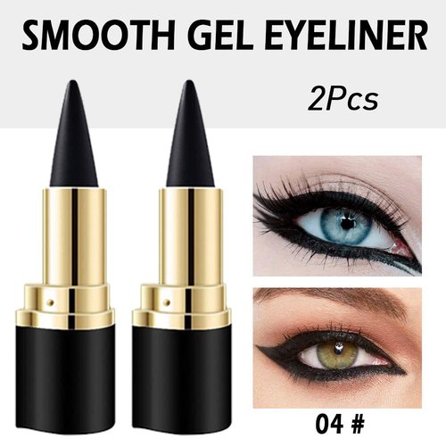 Evpct Black Eyeliner Gel Pencil - Waterproof Formula for Long-Lasting Wear | 2 Pcs Set for Halloween & Everyday Use