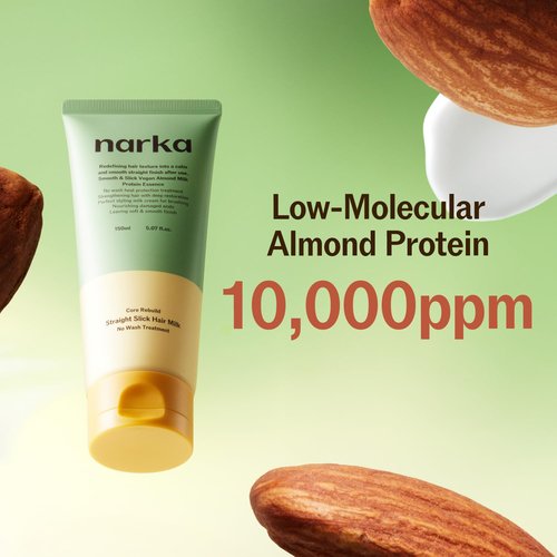 NARKA Leave-In Conditioner Hair Milk – Heat Protectant 392°F (200°C), Anti-Frizz Smoothing Cream, Split End Repair, Lightweight Non-Greasy Hydrating Hair Serum (150ml / 5.07 fl oz.)