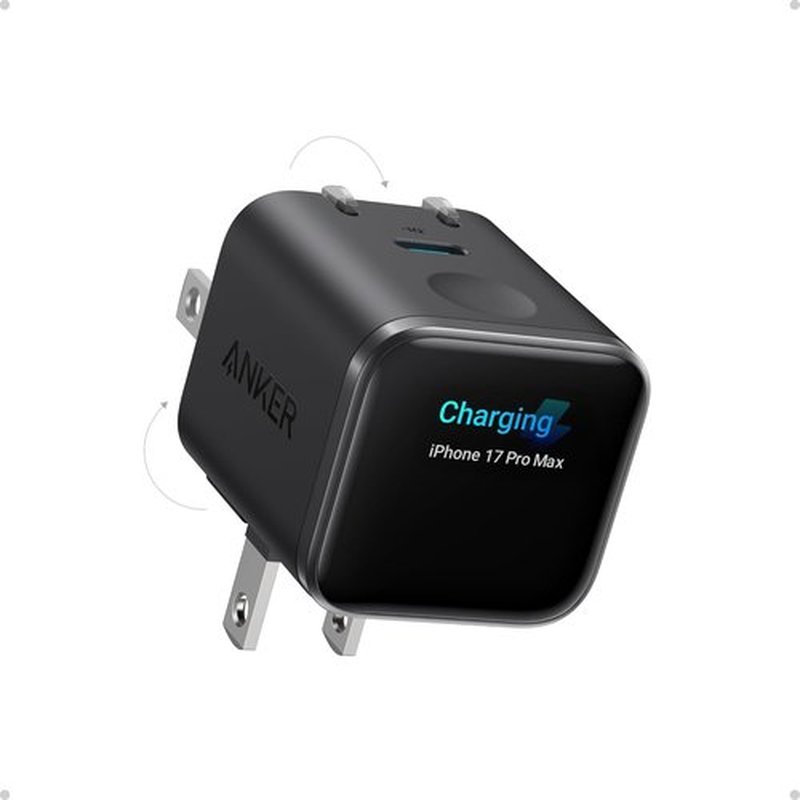 Anker 45W GaN Fast Charging USB-C Charger - 180° Foldable Plug & Smart Recognition for iPhone 17/16/15