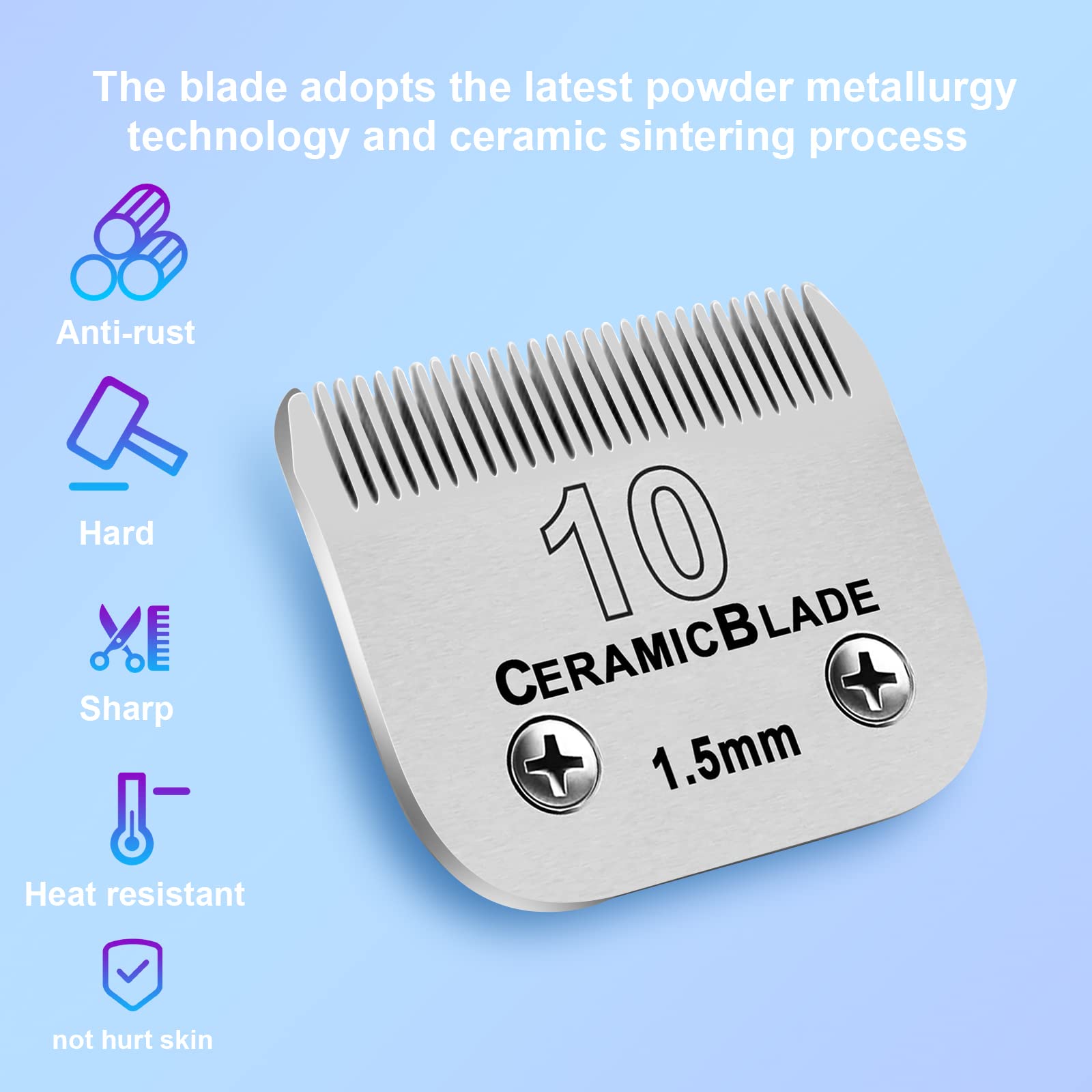 10# Grooming Ceramic Pet Clipper Blades Compatible with Andis & Oster A5
