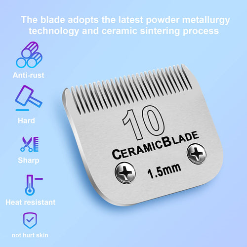 10# Grooming Ceramic Pet Clipper Blades Compatible with Andis & Oster A5
