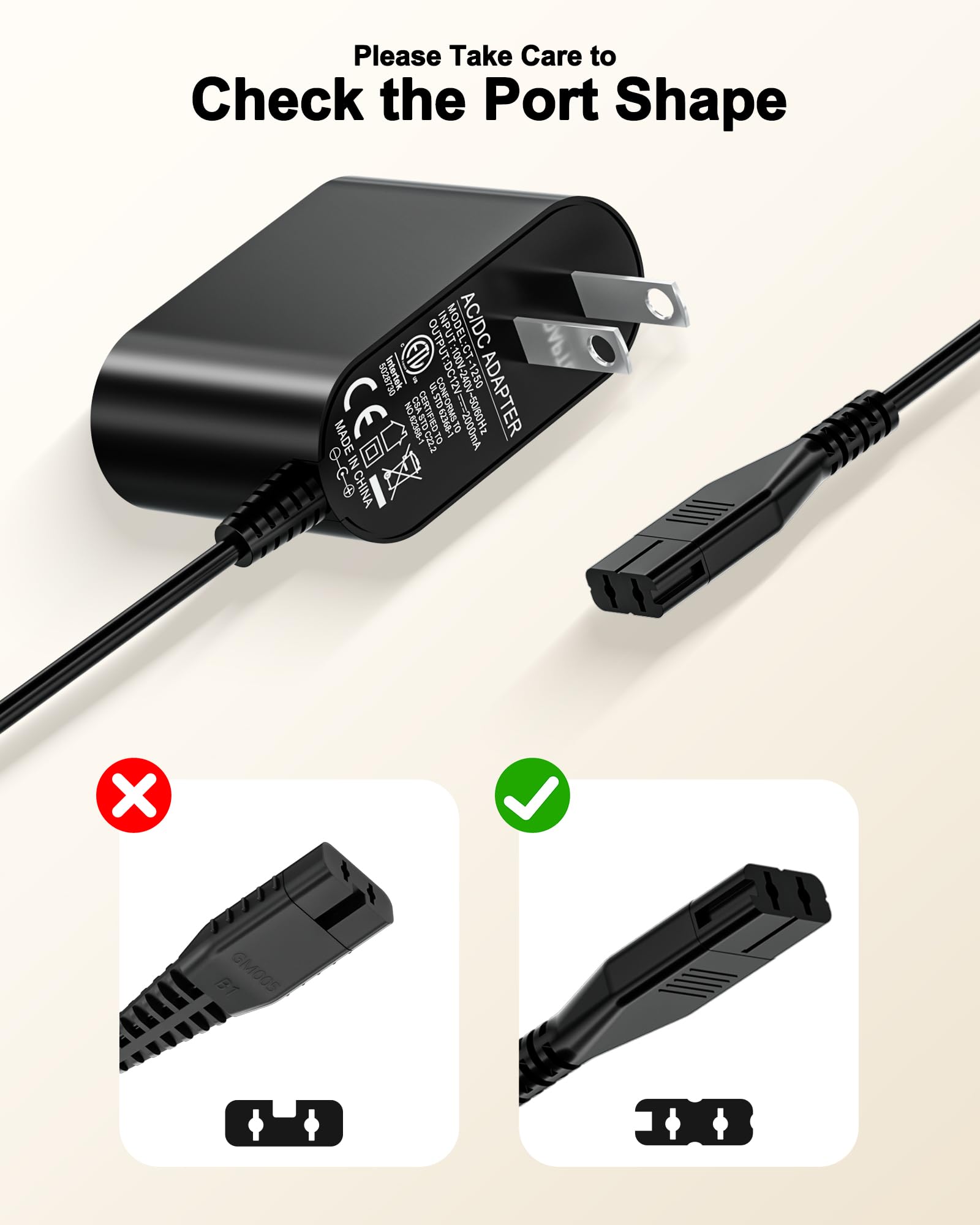VHBW 12V 2A Charger Cord for Wahl KMC+ Pet Cordless Clipper, KM Cordless