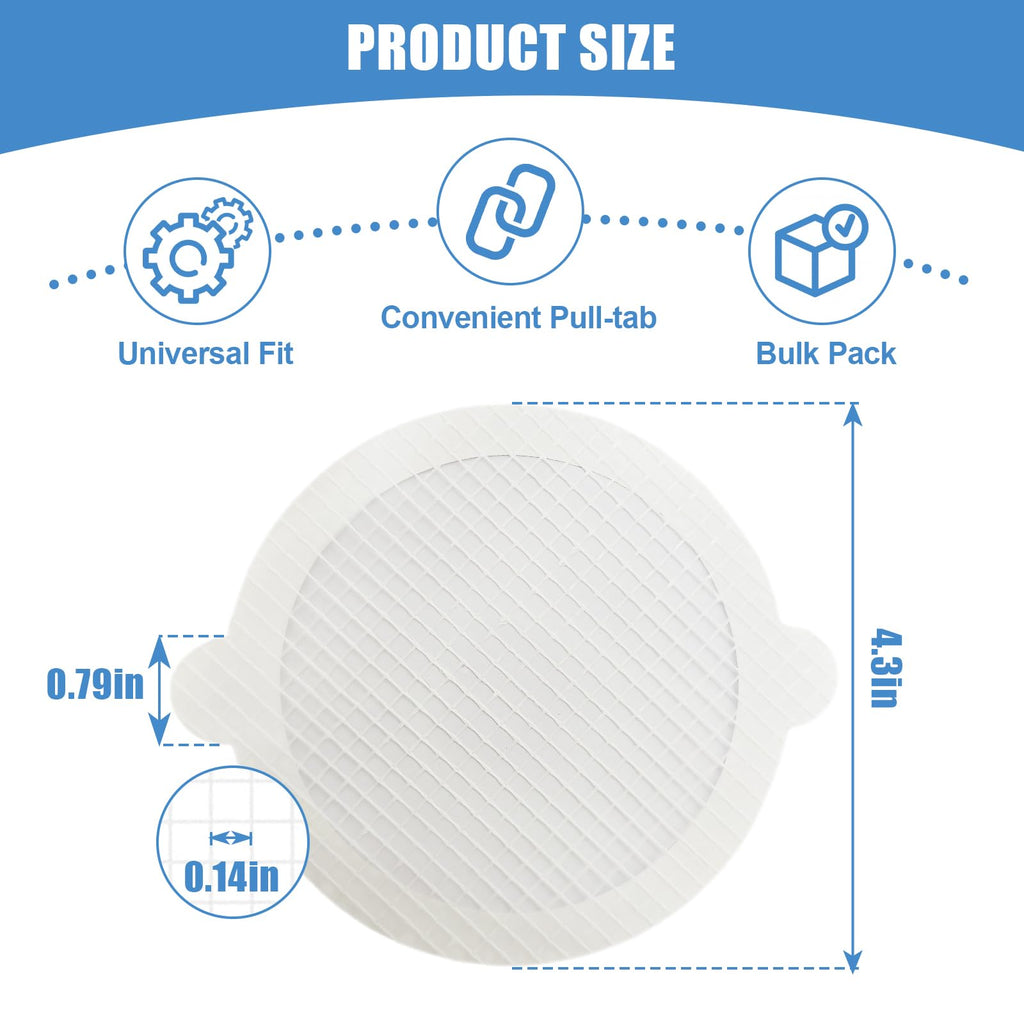 30 Pack Disposable Shower Drain Hair Catcher Hair Trap Drain Covers 4.3” Extra-Wide Mesh Hair Catcher for Shower, Sink, Laundry & Bathtub