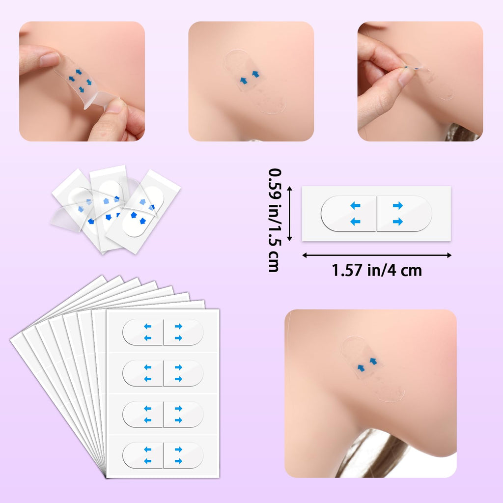 Gjinxi 120PCS Face Tape Invisible, Beauty Skin Tightening Neck Jowls Double Chin Tape, Sagging Skin Face Tape Eyelid Strips Neck Wrinkle Patches Create Shape V Face