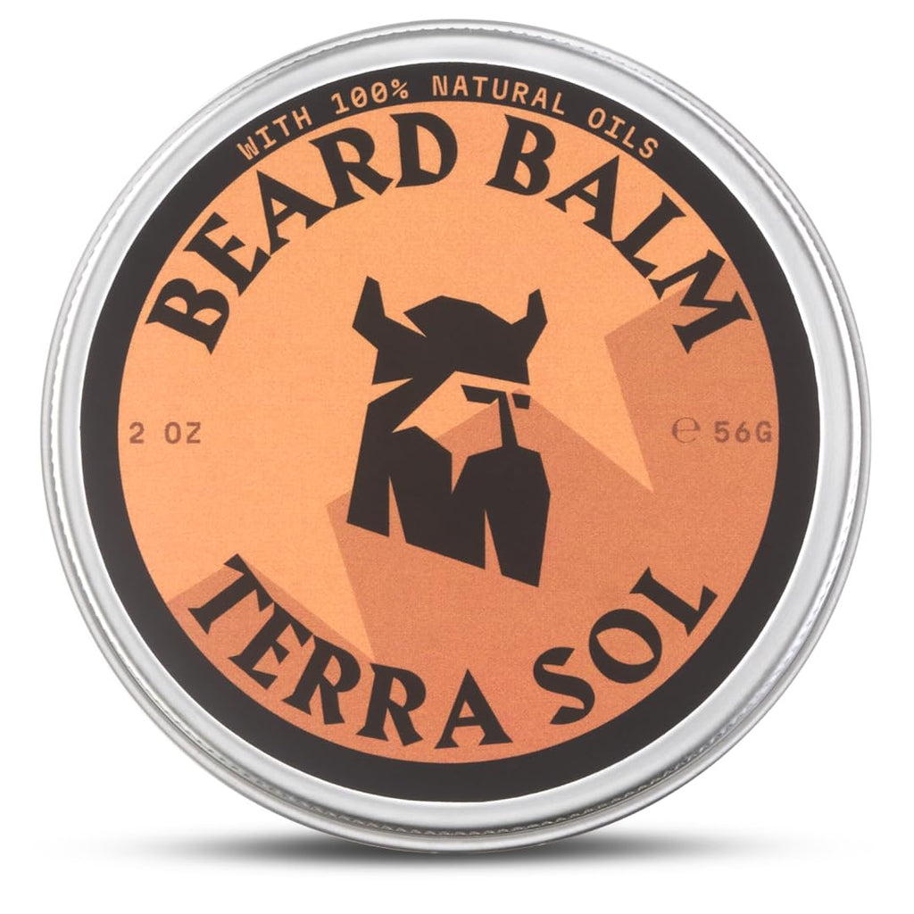 Striking Viking Beard Balm for Men (2 Ounce (Pack of 1), Terra Sol) - Leave in Beard Conditioner - Styling Balm Made with Naturally Derived Beard Butter, Argan & Jojoba Oils