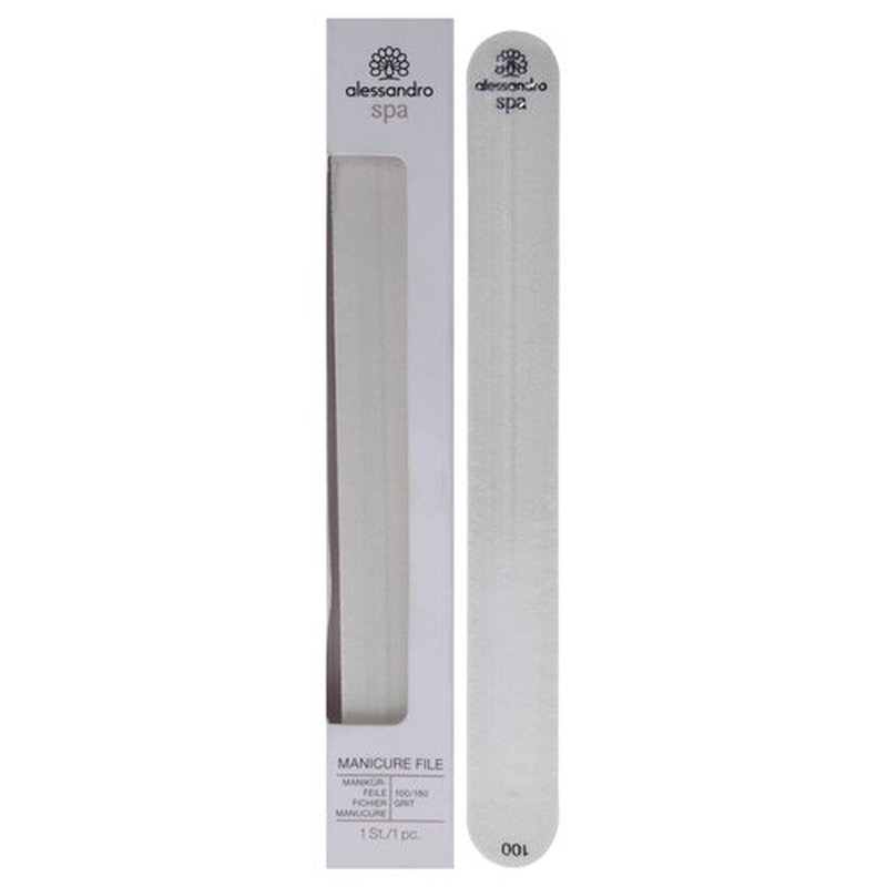 alessandro Spa Manicure File for Women - Contains Two Different Surfaces - Helps Eliminate Small Ridges - Smooths Nail Surface - Leaves Nails Glossy - Cruelty Free - 1 Pc Nail File
