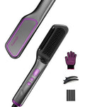 Hair Straightening Brush Hot Oil 9 Temp Ionic Hair Straightener Comb with LED Display, Fast Heating PTC Tech & Heat Shield, Auto Shut-Off Kaasage 2-in-1