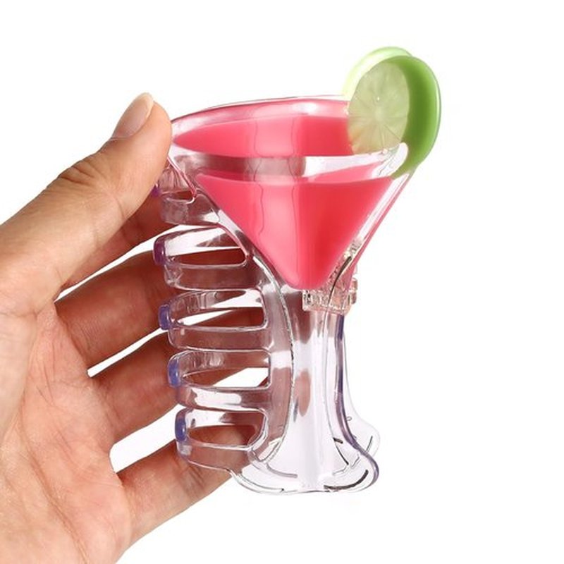 Personalised Acetate Novelty Whiskey Nogaiya Cocktails and Mixed Drinks Hair Claw Clip Drink Glass with Lime Garnish 1 Piece