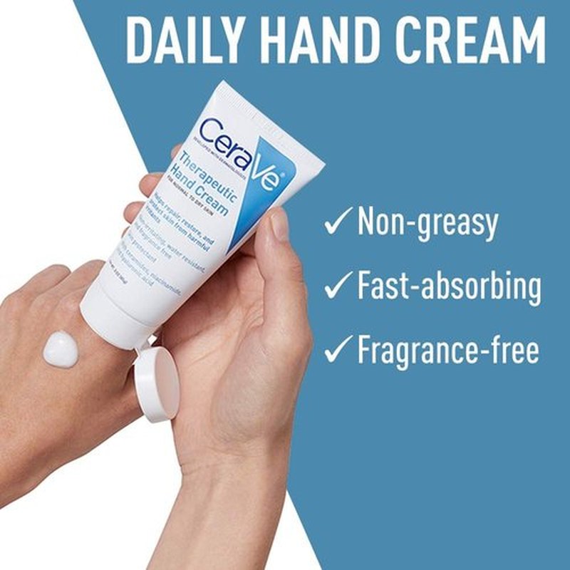 CeraVe Therapeutic Hand Cream - Hydrating Formula with Hyaluronic Acid & Niacinamide | 3 Ounce
