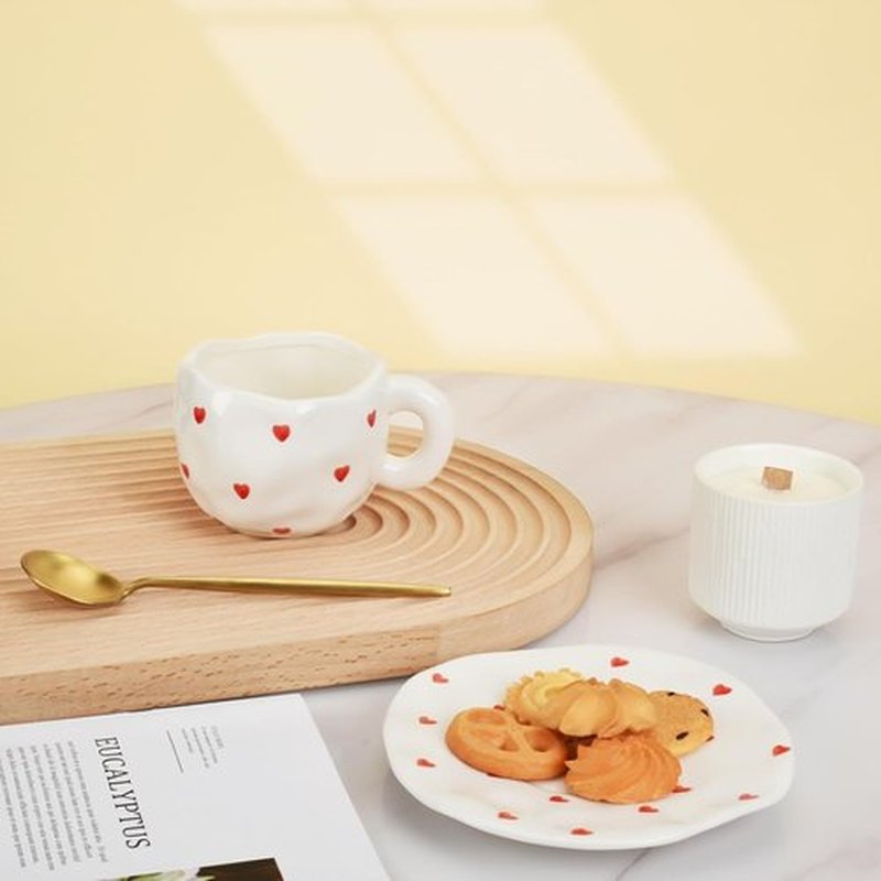 Koythin Ceramic Coffee Mug - Cute Red Heart Design | 10 oz Cup for Home & Office Use