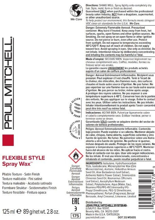 Paul Mitchell Spray Wax - Pliable Texture & Satin Finish for All Hair Types, Especially Fine to Medium