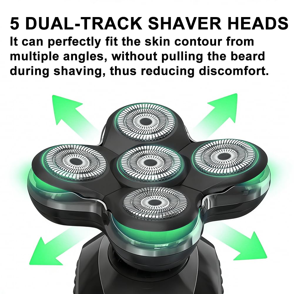 XR7000 Replacement Heads for Re-mington Head Shaver, 5 Rotary Blades Replacement Cutter Head, Compatible with Re-mington XR7000, Restores Shaving Performance, Easy to Install (2 Packs)