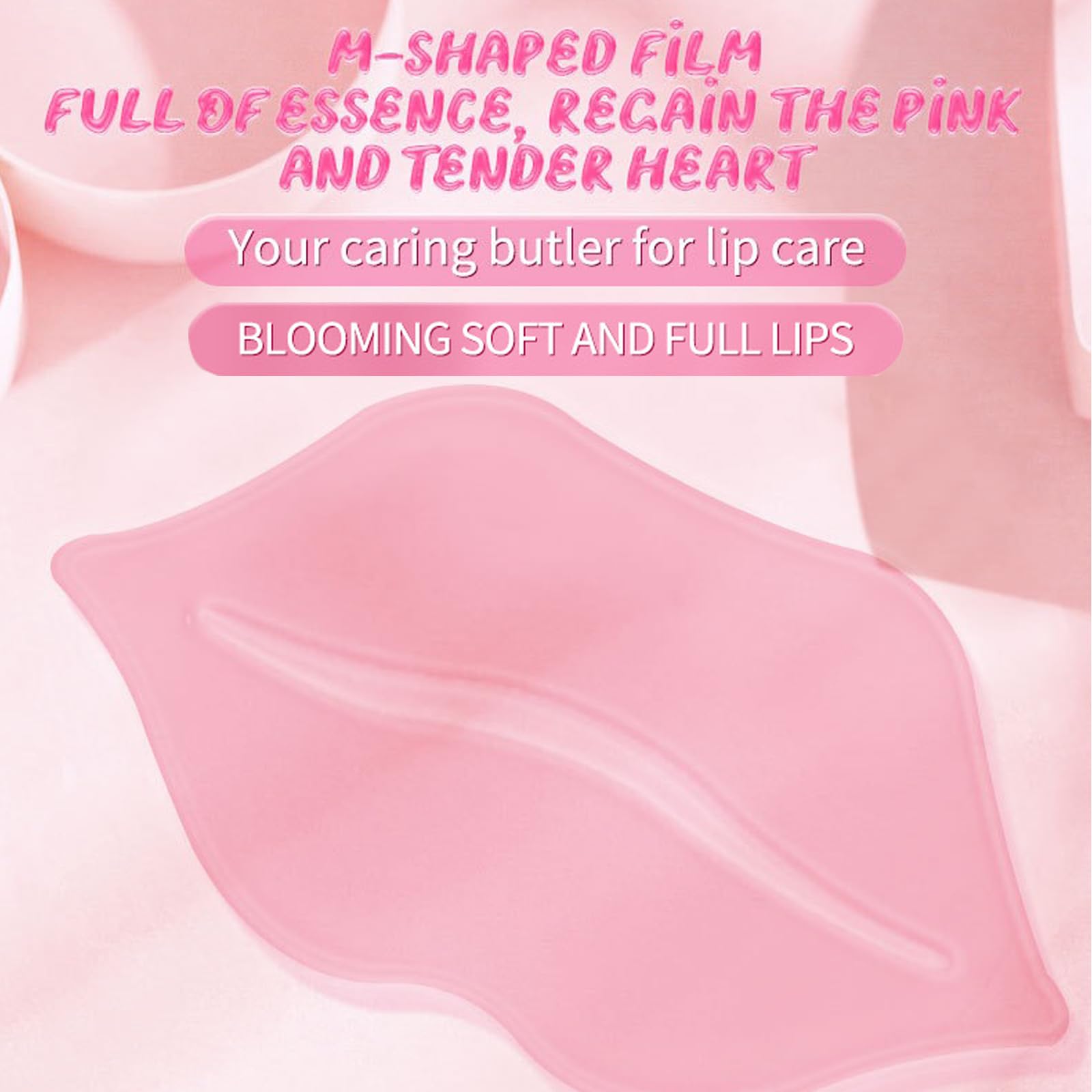 Felico 30PCS Lip Mask Patches, Collagen Crystal Pink Care Gel Pads for Moisturizing,Reducing Chapped,Smoothing,Fine Lines,Remove Dead Skin Moisture Essence Make Your Dry Lips Attractive Sexy Peach