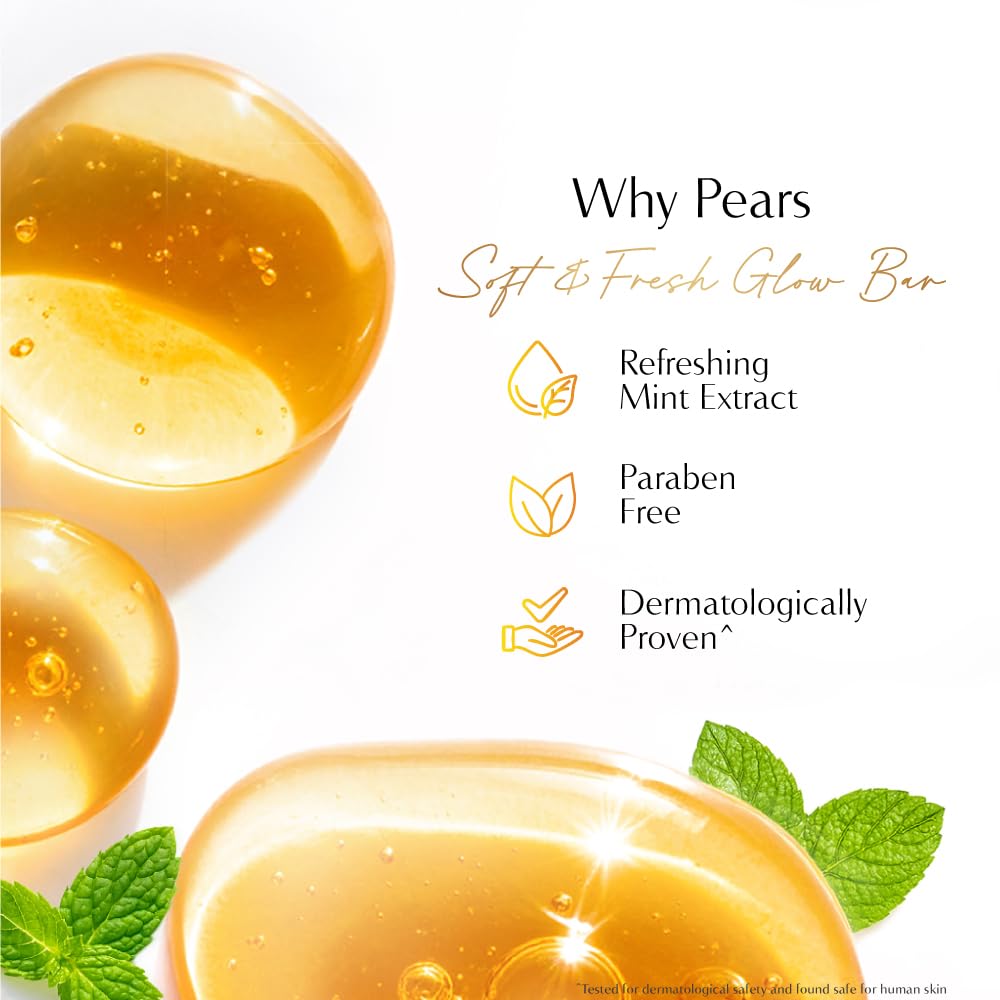 Pears Soft and Fresh Bathing Bar, 125g (Buy 3 Get 1 Free)