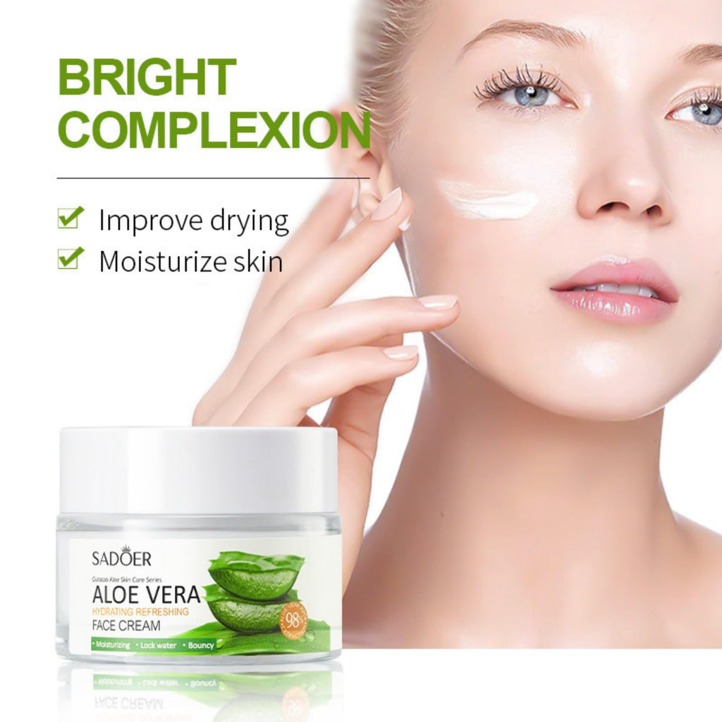 suckoo For Sadoer Aloe Vera Moisturizing Face Cream Lotion,Moisturizing Face Moisturizers,Firming Hydrating Facial Creams,Facial Skin Care,Brighten skin tone 50g 1.76 oz