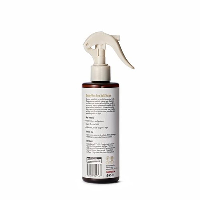 DandyMen Sea Salt Spray for Men – Lightweight Texture, Volume, and Flexible Hold Hair Texture Spray with Epsom Salt & Pro-Vitamin B5 (8.45 oz, Tobacco Vanilla)
