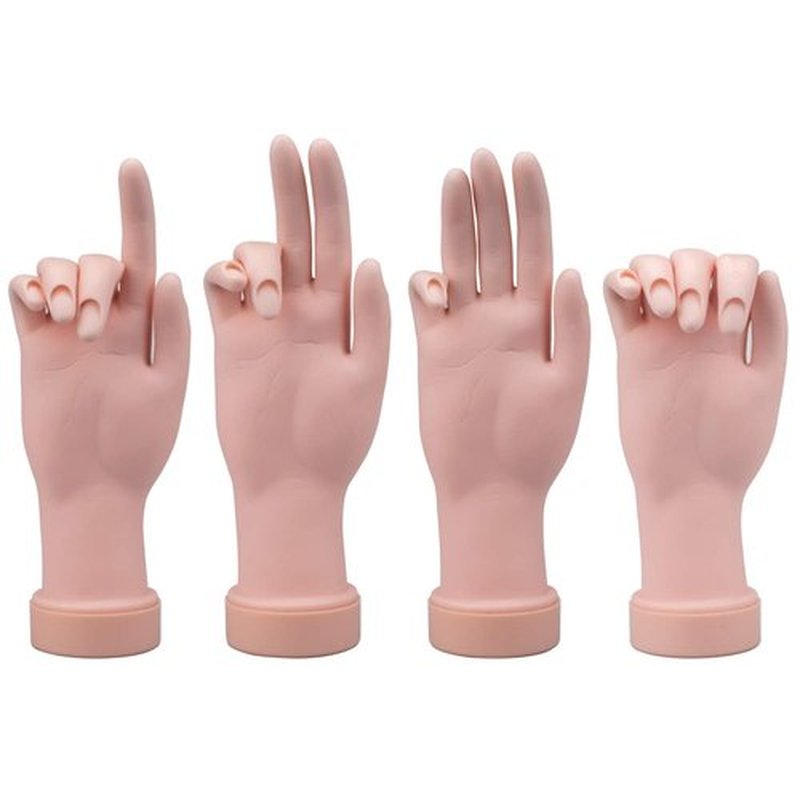 Hedume 3 Pack Practice Hand, Nail Trainning Practice Hand, Fake Hand for Nails Practice, Flexible Movable Fake Hand Manicure Practice Tool for Nail Art Training