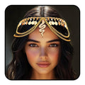 Sixexey Boho Gold Sequin Head Chain Egyptian Snake Headpiece Festival Cleopatra Costume Hair Accessories for Women
