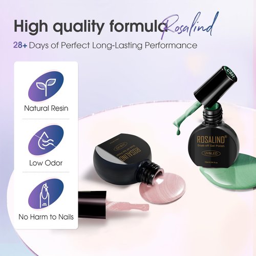 ROSALIND Cat Eye Gel Nail Polish Set with Magnet, 8 Colors Glitter Holographic Sliver Nude Red Purple Blue Green Magnetic Effect Soak Off U V Gel Polish Nail art Gifts for Women