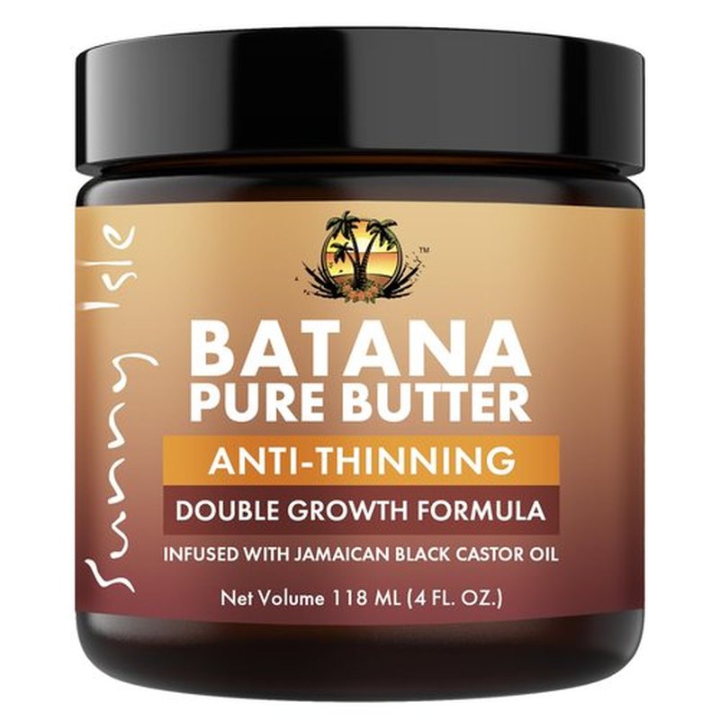 Sunny Isle Batana Pure Butter Infused with Jamaican Black Castor Oil 4 oz, Double Growth Formula