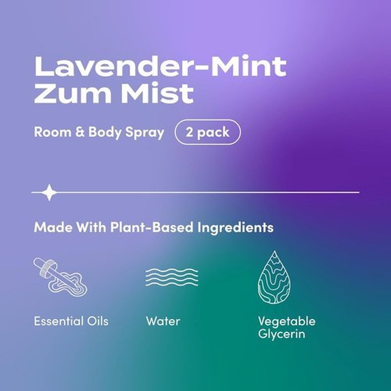 Indigo Wild Zum Mist Room & Body Spray - Lavender-Mint Aromatherapy Essential Oil - 4 fl oz (2 Pack)